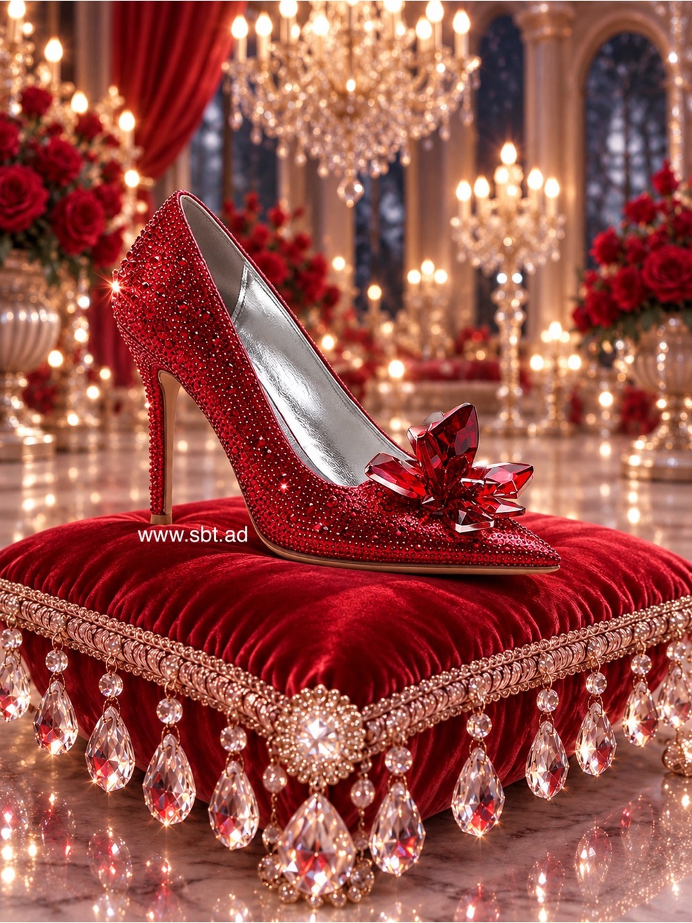 NEW Cinderella Shoes Sparkling Bling Swarovski Crystal Wedding Heels Pumps +Gift - Picture 9 of 12